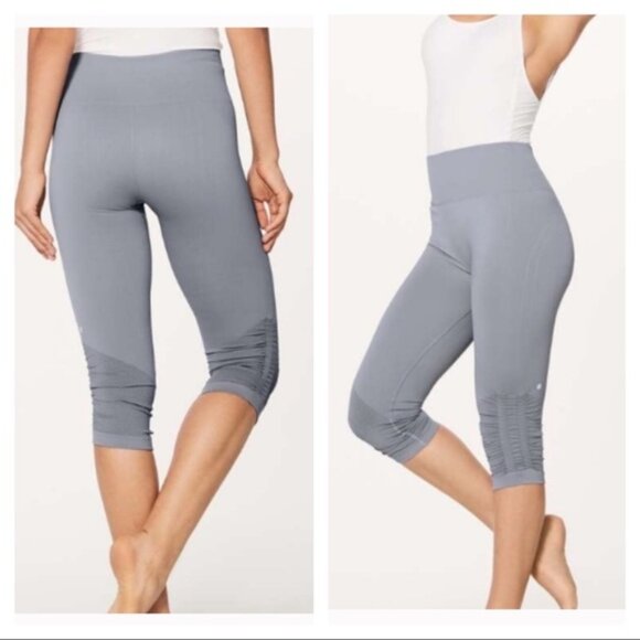 Lululemon In The Flow Crop II Heathered Medium Grey - Picture 1 of 13